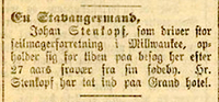 Stavanger Aftenblad 29. september 1900.